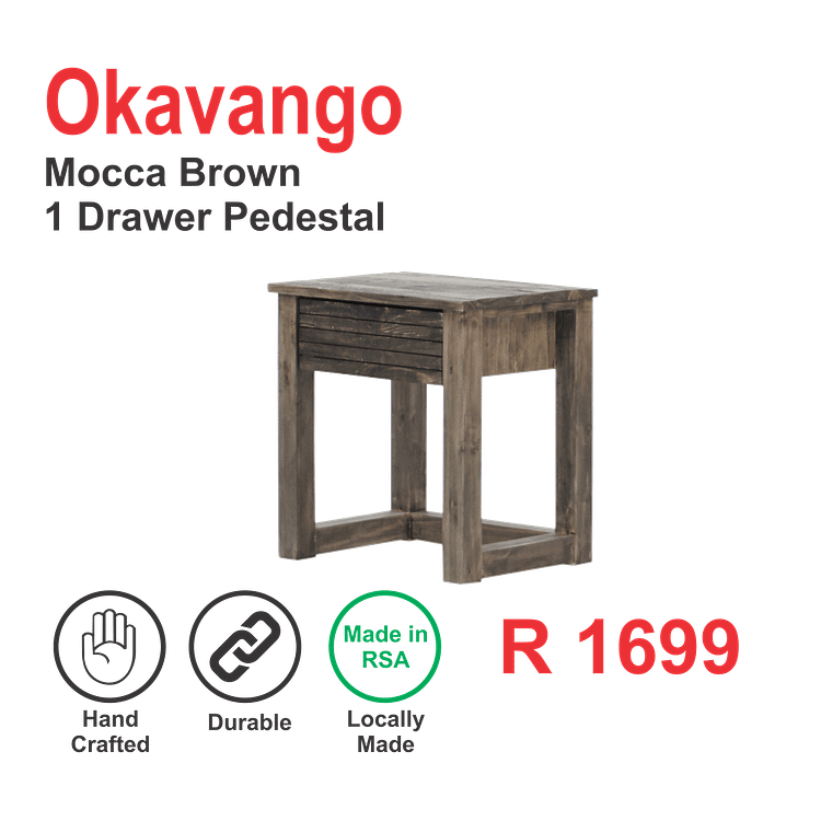Okavango Mocca Brown 1 Draw Pedestal