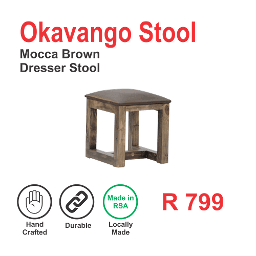 Okavango Mocca Brown Dresser Stool